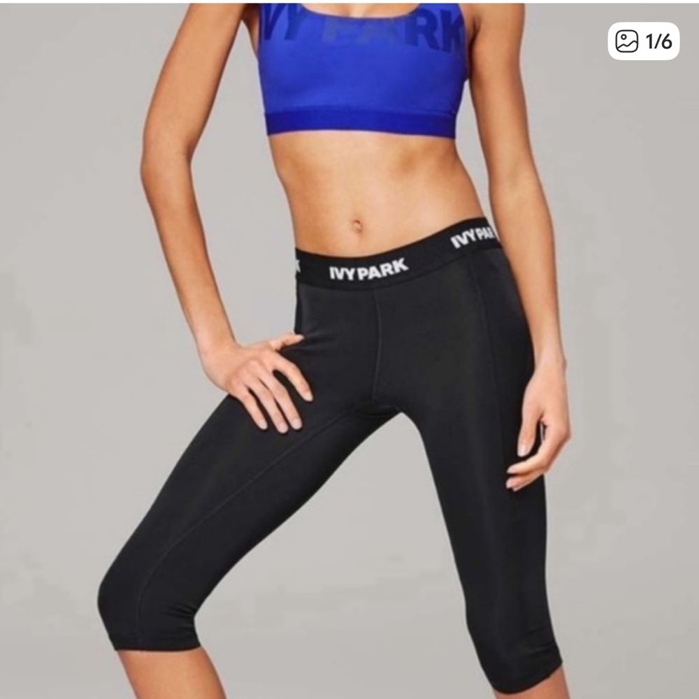 IVY PARK Black Women's Capris leggings size large NWT